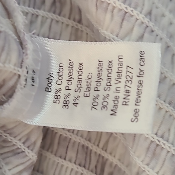 SO BRAND WOMENS JUNIOR PURPLE AND WHITE SMOCKING SUMMER TANK TOP SIZE LARGE - Picture 5 of 12